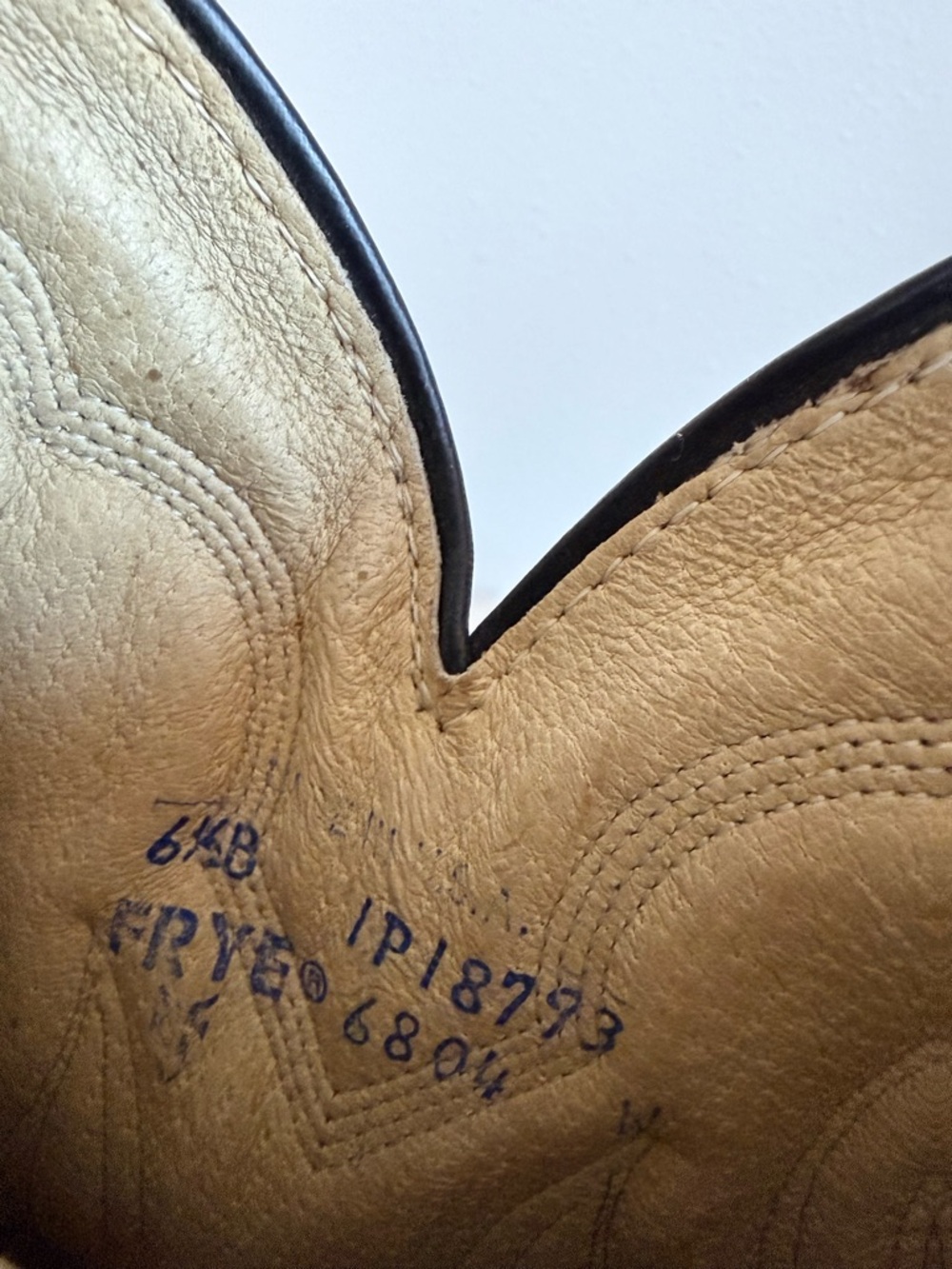 Vintage Frye Western Boots Gray Taupe Leather Cowboy Boots Made USA Women’s 6.5B - Picture 9 of 13